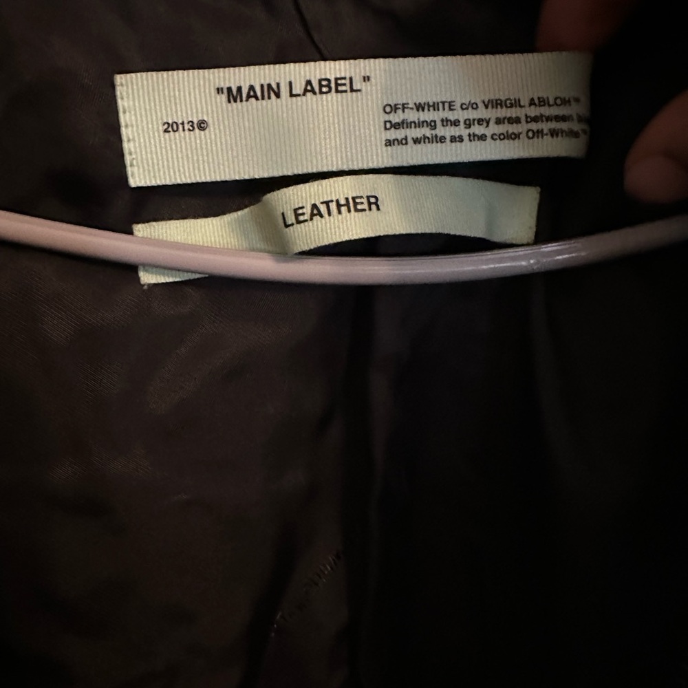 Off-White Shearling Bomber Jacket Size Large - image 3